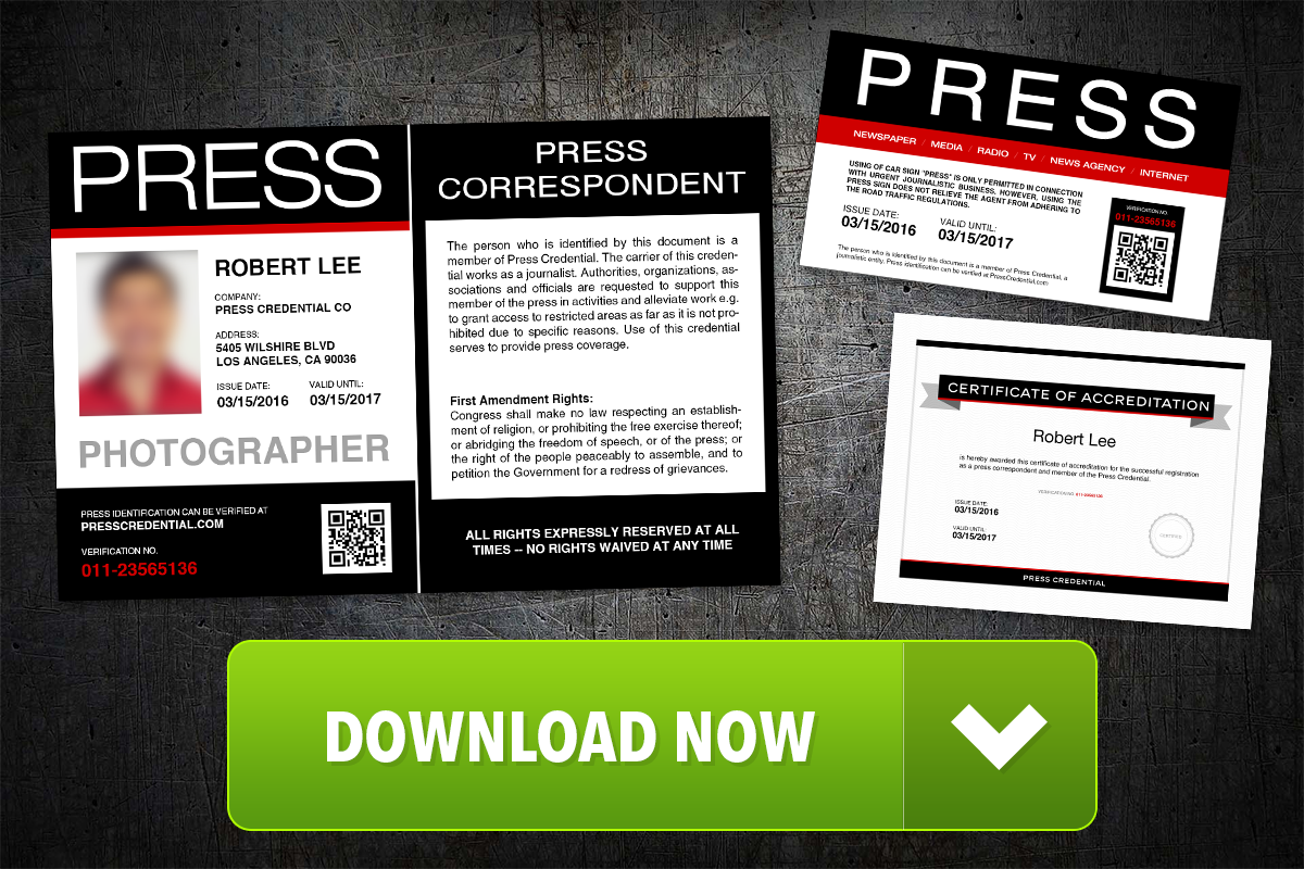 Free Press Pass Template Launched By Press Credential